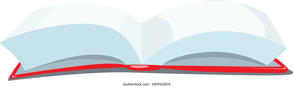 Open Book Flat Design Illustration Isolated on White Background
