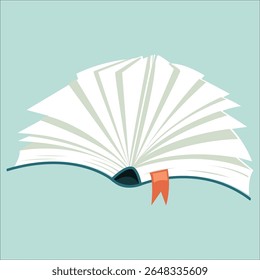 Libro abierto en estilo de diseño plano, Ilustración vectorial 
