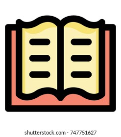 
Open book flat icon, aiming to accommodate education and related stuff.  
