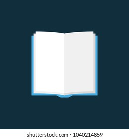 Open book flat icon or logo element on dark background
