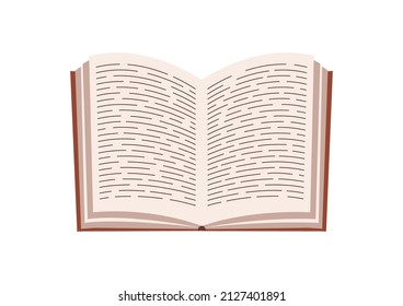 Open book. Open book flat icon. Icon of read, library, diary and literature. Illustration for student, literature guide, study and bookstore. Vector.