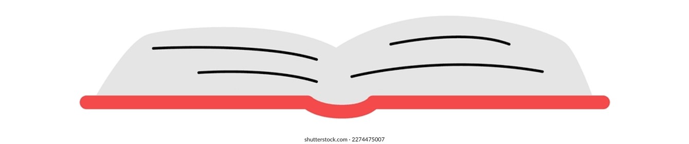 Abrir un libro con icono plano Leyendo para animales. Ilustración del vector
