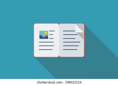 Open book flat icon. Vector illustration. 