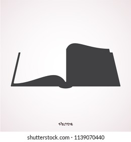 Open book. Flat reading icon. Vector illustration logo. 