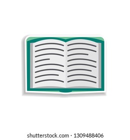 open book flat sticker icon. Elements of Book in color icons. Simple icon for websites, web design, mobile app, info graphics