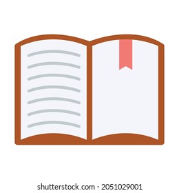 Icono de vector plano de libro abierto que puede fácilmente modificar o editar 