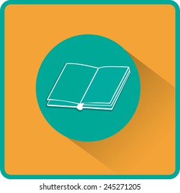 Open book. Flat vector icon