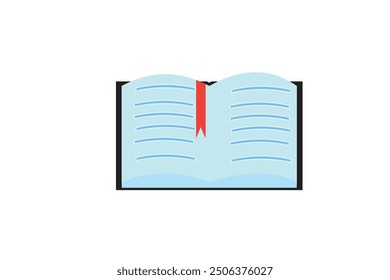 Open Book Flat Vector illustration mockup graphics for t-shirt designs, postcards design