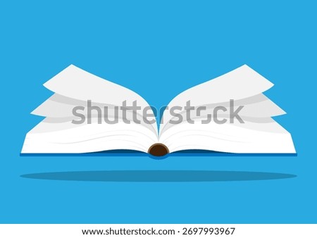 Open Book With Flipping Pages. EPS10 Vector