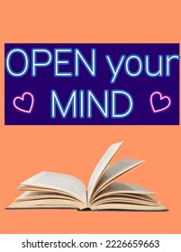 Open book , flyer image in vector
