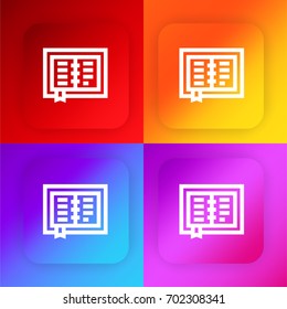 Open book four color gradient app icon set