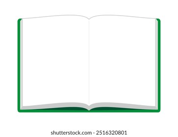 Open book frame like a blank notebook (green)