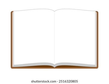 Abrir el marco del libro como un cuaderno en blanco (marrón)