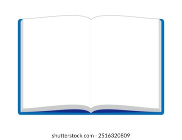 Open book frame like a blank notebook (blue)