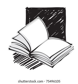 open book in a freehand sketchy style