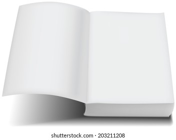 Open book front page paperback limp binding. Illustration in vector format