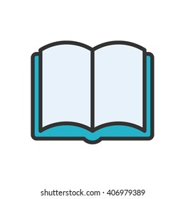 Open Book fully scalable vector icon in outline style.