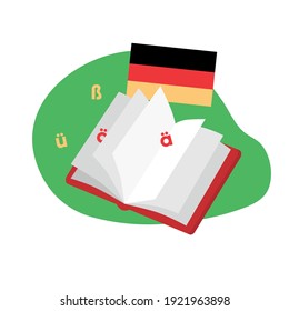 Open Book German Flag Letters Study Stock Vector (Royalty Free ...