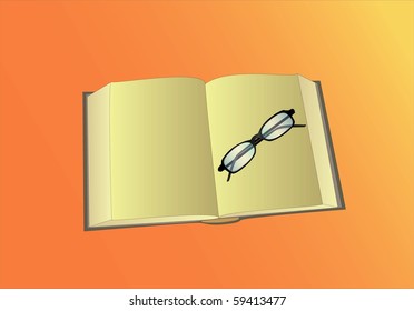 open book and glasses ( background on separate layer )