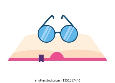 open book with glasses icon