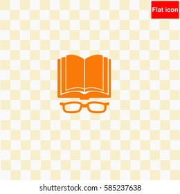 Open book with glasses  icon Vector design.