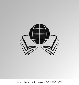 Opened Book Icon Eco World Shape Stock Vector (Royalty Free) 1842796840