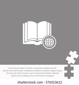 Open book with globe  icon Vector design.
