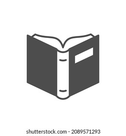 Open book glyph icon or education sign