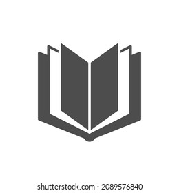 Open book glyph icon or education sign