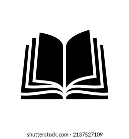 open book glyph icon vector. open book sign. isolated contour symbol black illustration