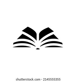 vector de icono de glifo de libro abierto. signo de libro abierto. símbolo de contorno aislado ilustración negra