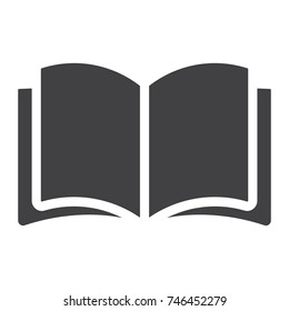 Open book glyph icon, web and mobile, read mode sign vector graphics, a solid pattern on a white background, eps 10.