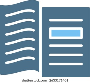 Open Book Glyph Two Colour Icon