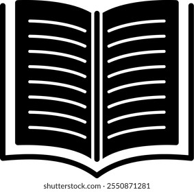 Open Book Glyph Vector Icon Design