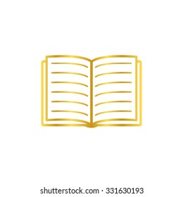 Open book - gold vector icon