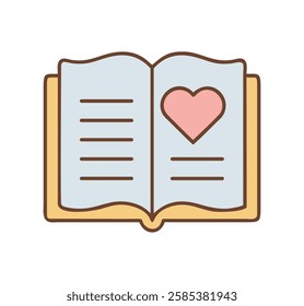 Open book with golden heart perfect for wedding