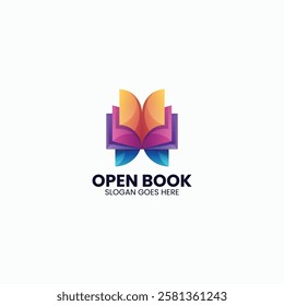 Open Book Gradient Colorful Logo