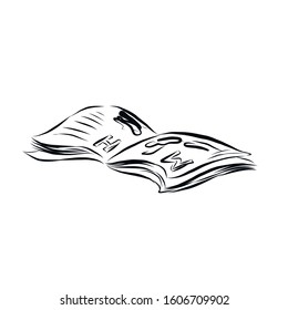 open book, graphic line icon