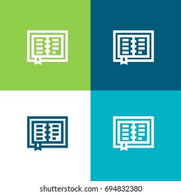 Open book green and blue material color minimal icon or logo design