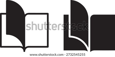 open book, green books, vector illustration green book with pages spread out minimalist book icon