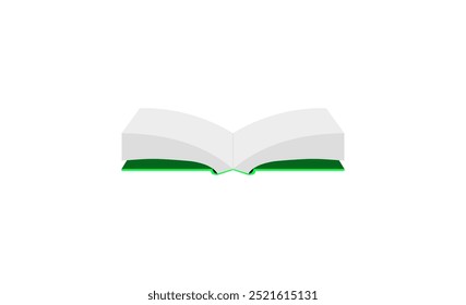 Open Book Green Color Icon or Object Design 