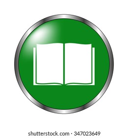 Open book - green vector icon