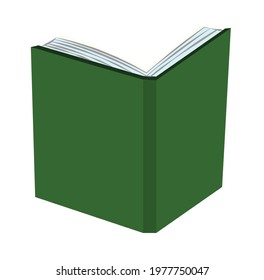 Open book green vector isolated on white background