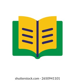 Open book in green yellow with blue lines representing pages Brazil Proclamação da Republica