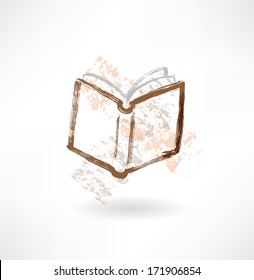 open book grunge icon.
