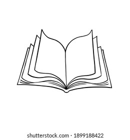 Open Book Hand Draw Line Art Stock Vector (Royalty Free) 1899188422 ...