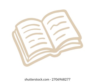 Libro abierto dibujado a mano doodle. Vector doodle ilustración icono aislado en blanco bg.
