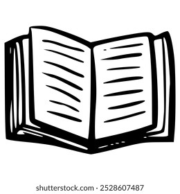 Ilustración de esquema dibujado a mano de libro abierto