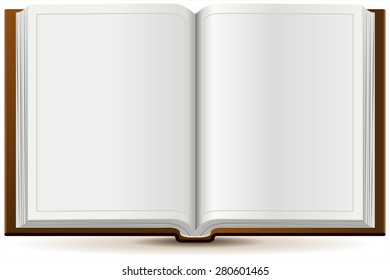 An open book in hardcover. Isolated illustration in vector format