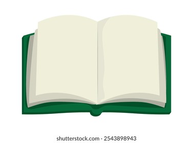 open book with hardcover, vector illustration on white background.